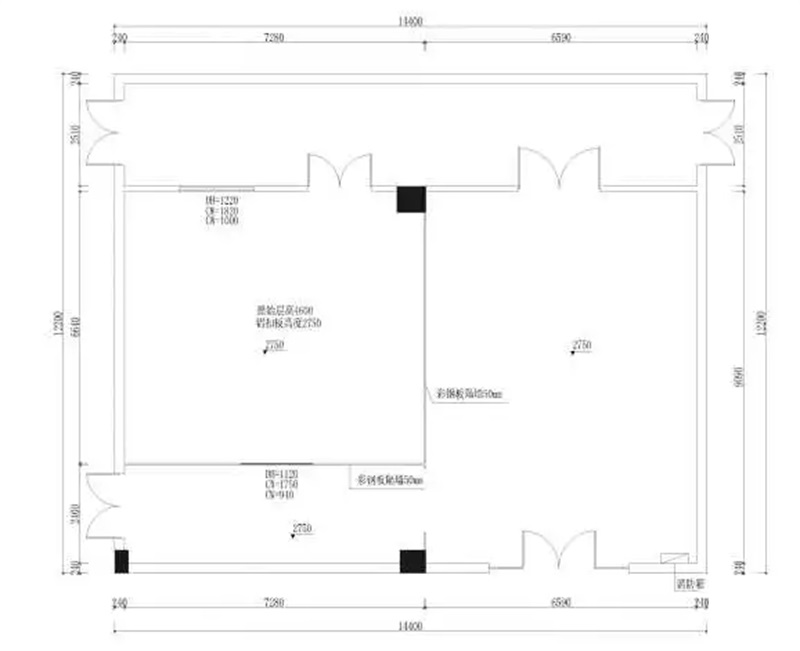 辦公室裝修原始結構圖