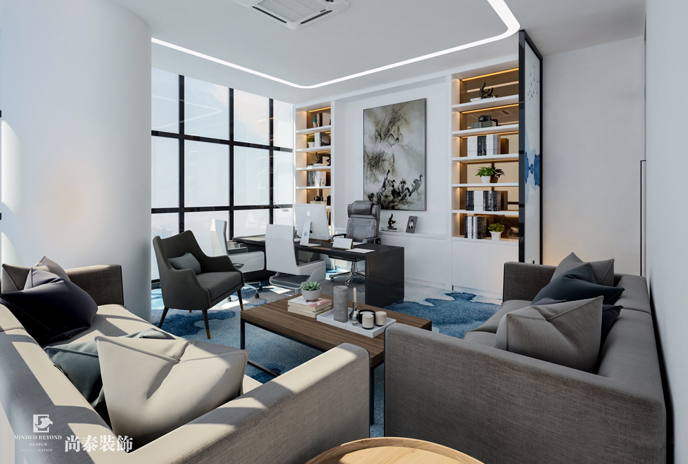 廣州黃埔港航中心貿(mào)易公司辦公室設計效果圖 