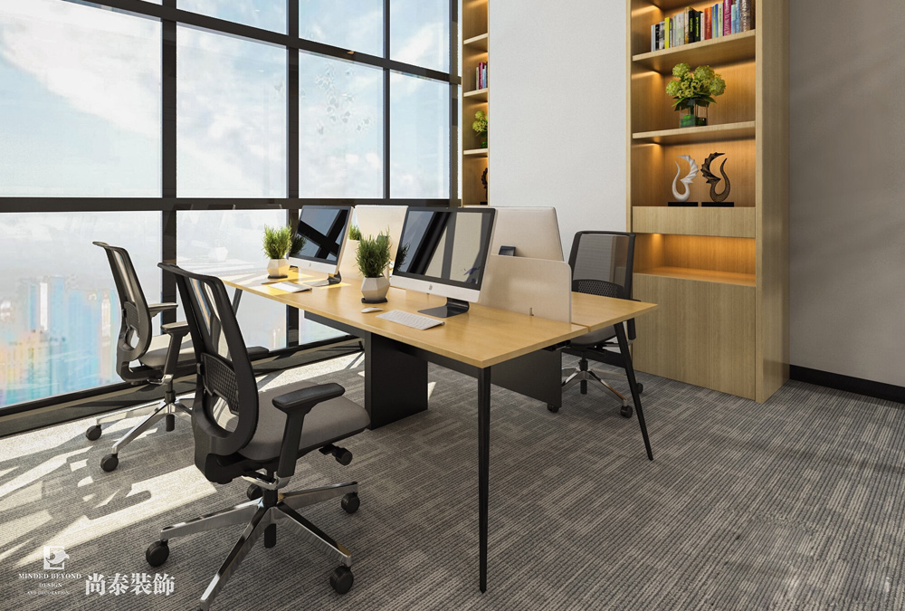 廣州黃埔港航中心貿(mào)易公司辦公室設計效果圖 