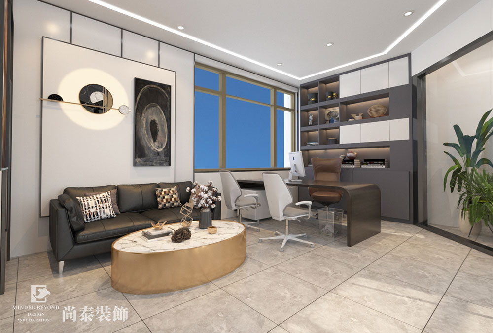 銷售公司現(xiàn)代簡約風(fēng)格辦公室裝修設(shè)計效果圖