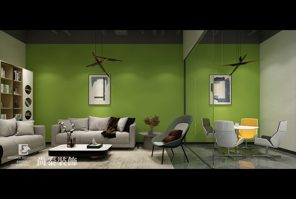 200平米現(xiàn)代科技風(fēng)格辦公室洽談區(qū)裝修設(shè)計(jì)