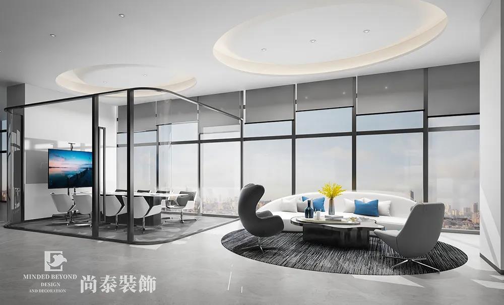 生物科技辦公室接待區(qū)設(shè)計(jì)裝修效果圖