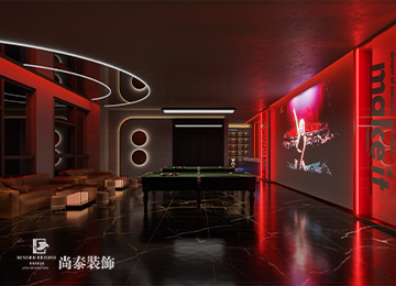 小酒館設(shè)計(jì)：惠州100平米復(fù)古風(fēng)臺球廳小酒館裝修設(shè)計(jì)案例