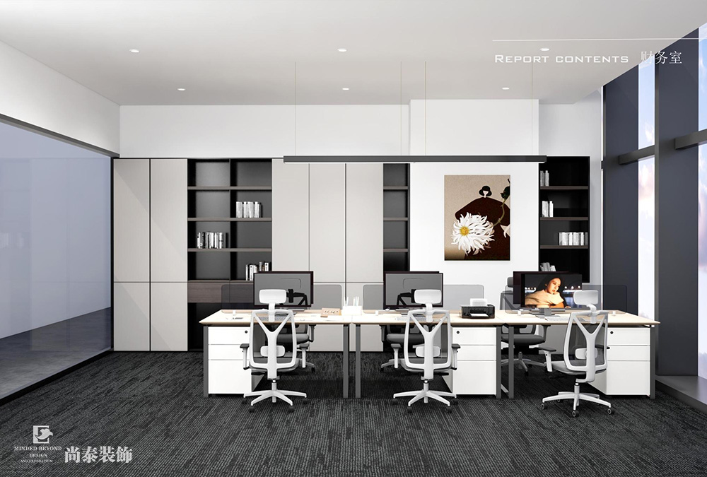 深圳龍崗仁恒夢公園寫字樓1200平米辦公室裝修設(shè)計案例